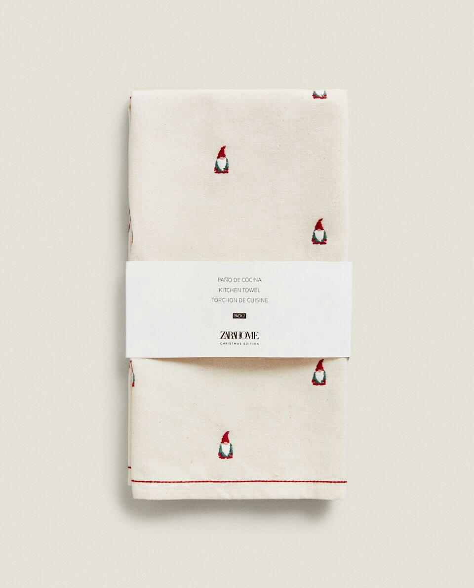 CHRISTMAS GNOME COTTON TEA TOWEL
