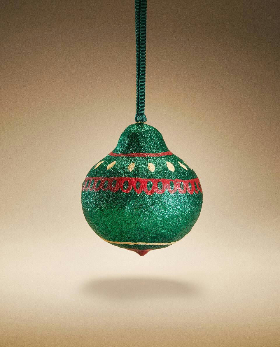 GLITTER BALL CHRISTMAS DECORATION