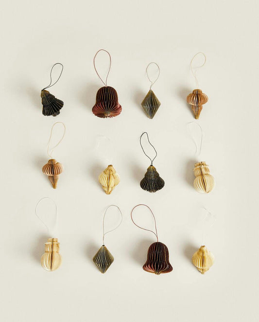 PACK OF CHRISTMAS PAPER DECORATIONS (PACK OF 12)