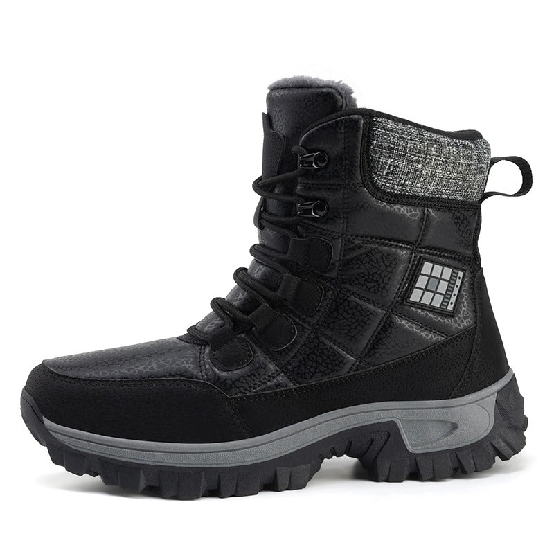 (⏰Limited Time Discount 49% off)Men's Thick Warm Snow Boots Wide Toe Anti-skid Fur Lined Leather Boots Waterproof Winter Hiking Boots