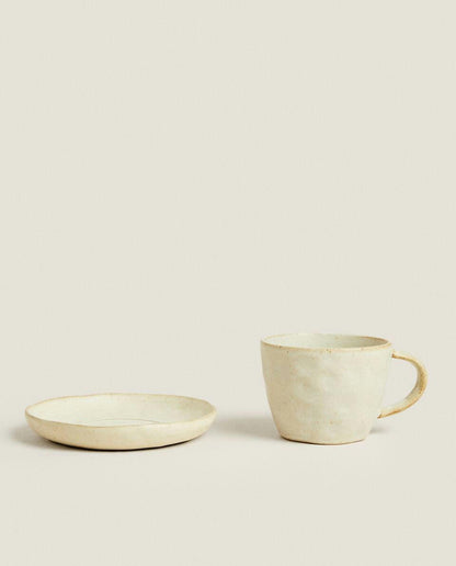 TEXTURED STONEWARE BREAKFAST SET