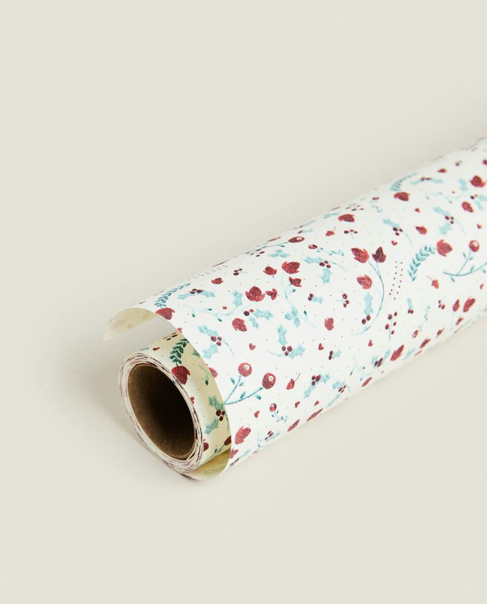CHRISTMAS FLOWERS WRAPPING PAPER