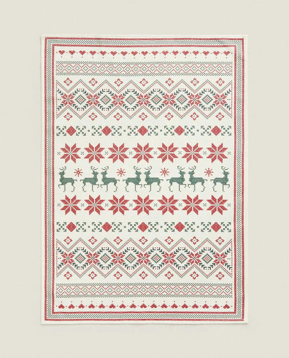 PACK OF COTTON CHRISTMAS CROSS-STITCH TEA TOWELS (PACK OF 2)