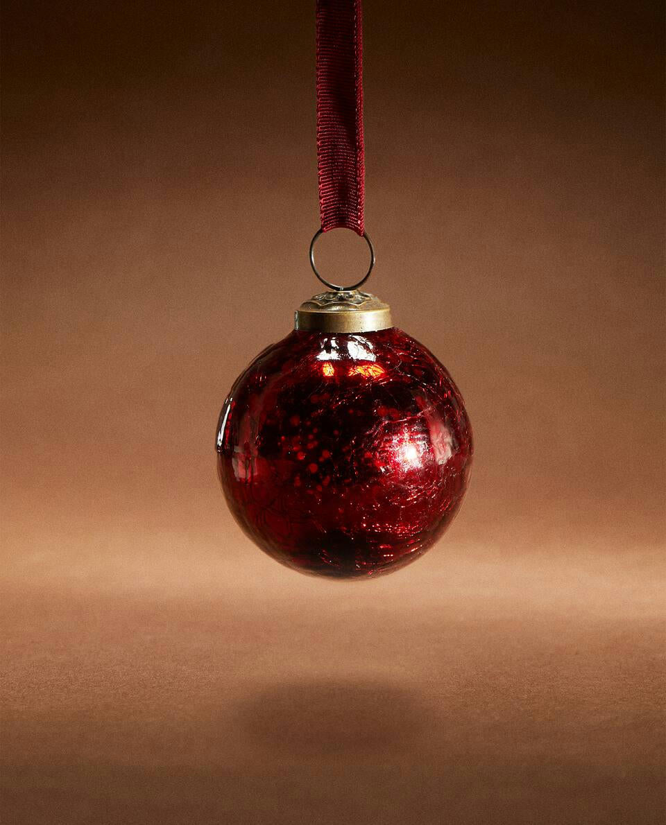 MERCURISED GLASS CHRISTMAS BAUBLE DECORATION