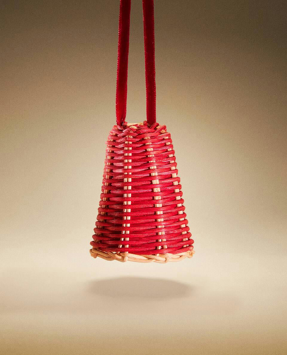 CHRISTMAS RATTAN BELL DECORATION