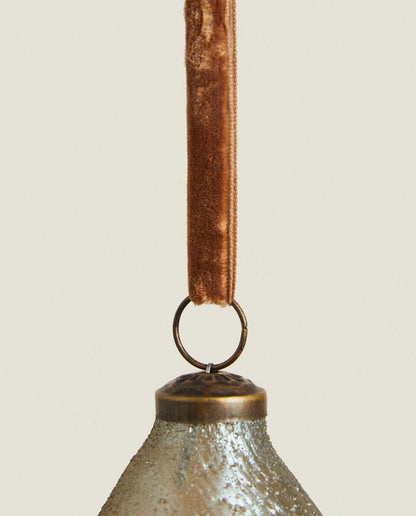 MERCURISED GLASS CHRISTMAS PEAR DECORATION