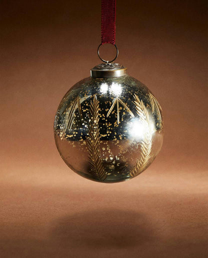 SHINY GLASS CHRISTMAS BAUBLE DECORATION