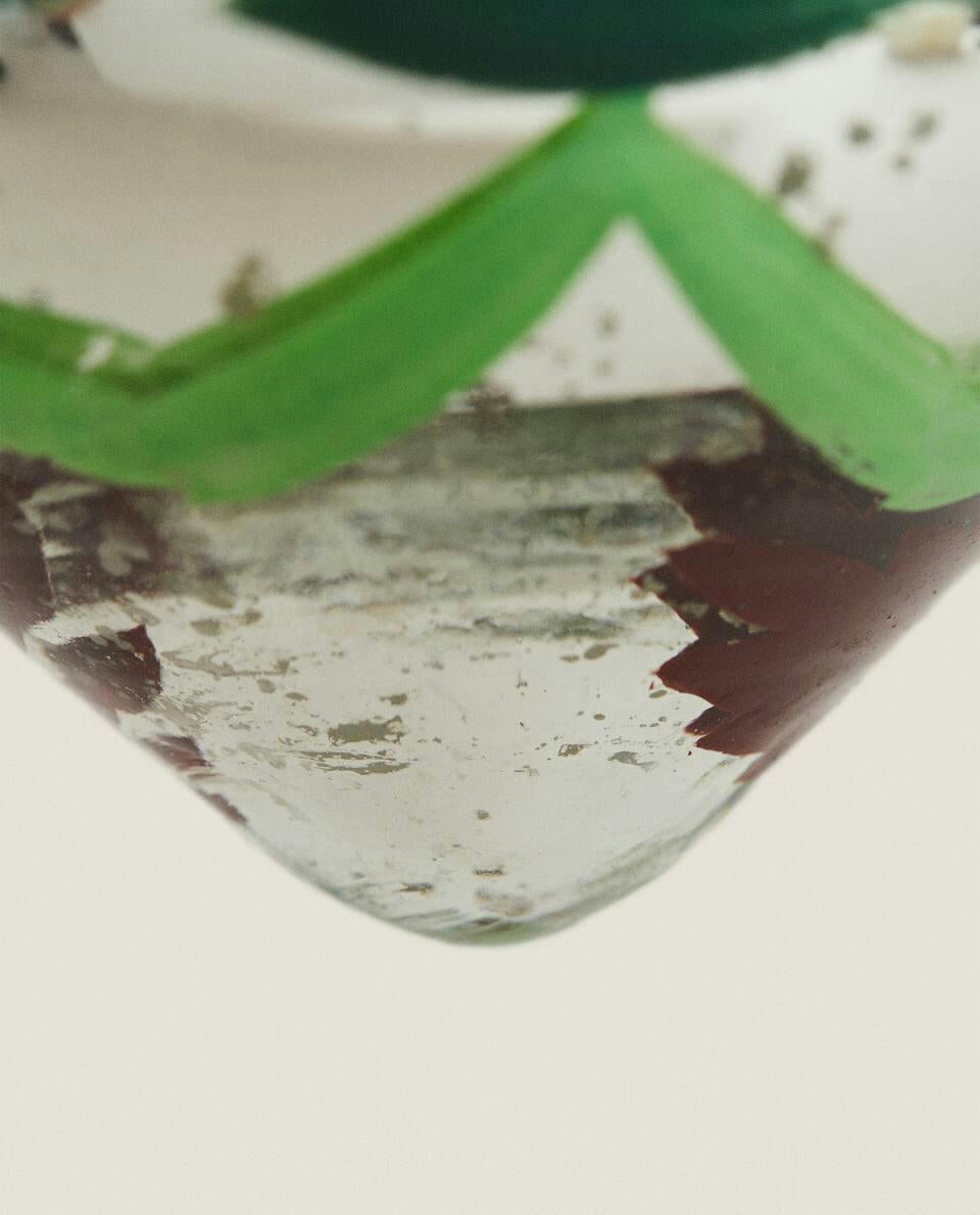 MERCURISED GLASS SPINNING TOP CHRISTMAS DECORATION