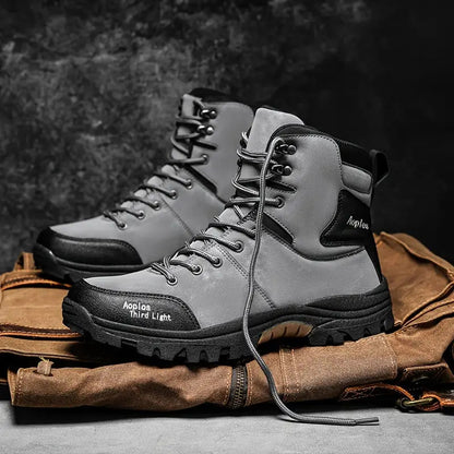 (⏰Limited Time 70% Off Event) Men's Waterproof Non-slip Anti-puncture Hiking Boots Ankle Support Wide Toe Arch Support Orthopedic Work Boots