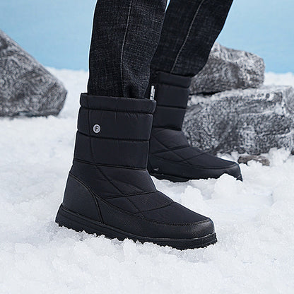 (Limited Time 70% Discount Event) Men's 2024 Winter New Style WarmWaterproof Non-Slip Puncture-Resistant One-Step Snow Boots Orthopedic Ankle Support Wide Toe Arch Support Hiking Boots