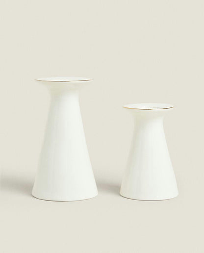GEOMETRIC PORCELAIN CHRISTMAS CANDLESTICK