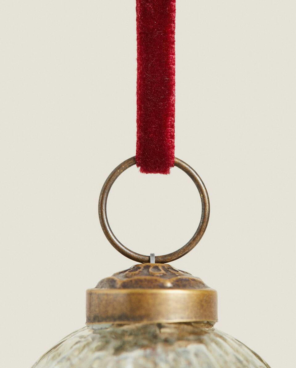 STRIPED CHRISTMAS BAUBLE DECORATION