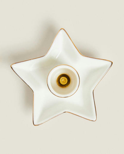 MEDIUM CHRISTMAS STAR CANDLESTICK WITH RIM