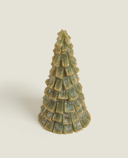 GLITTER CHRISTMAS FIR TREE CANDLE