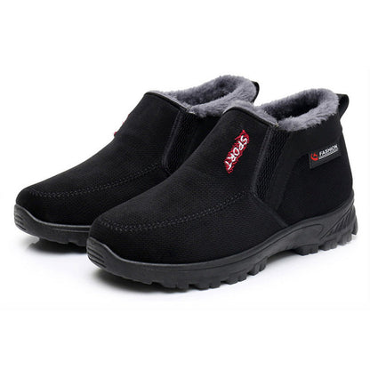 (Limited Time 70% Discount Event) Men's 2024 Winter New Waterproof And Non-Slip Slip-On Warm Cotton Shoes Correction Ankle Support Wide Toe Arch Support Sports Shoes
