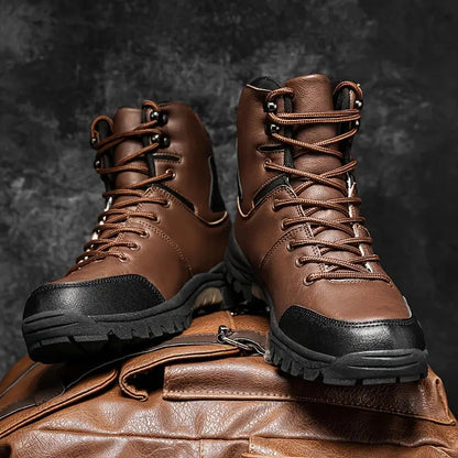 (⏰Limited Time 70% Off Event) Men's Waterproof Non-slip Anti-puncture Hiking Boots Ankle Support Wide Toe Arch Support Orthopedic Work Boots