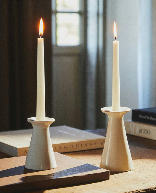 GEOMETRIC PORCELAIN CHRISTMAS CANDLESTICK