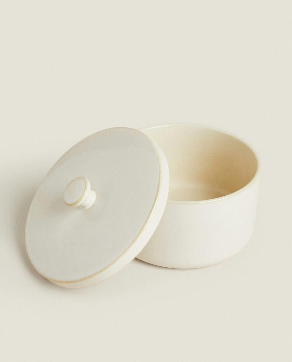 STONEWARE JAR WITH LID
