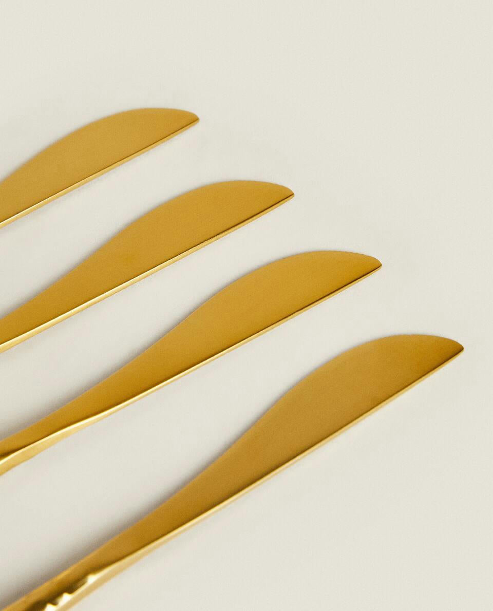 BOX OF 4 KNIVES WITH HAMMERED HANDLE