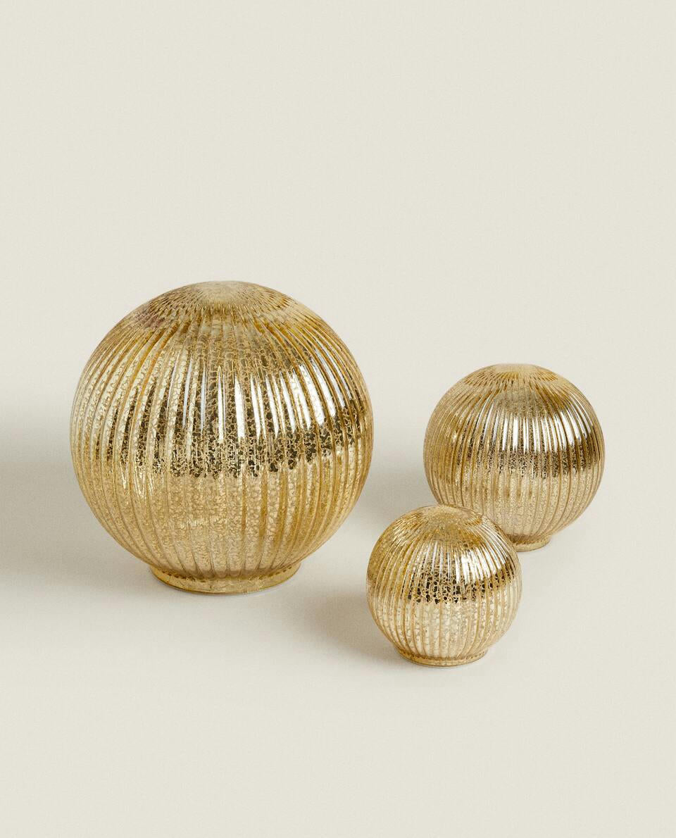 STRIPED CHRISTMAS BAUBLE LED LIGHT DECORATION