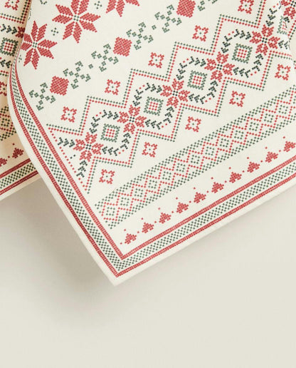 PACK OF COTTON CHRISTMAS CROSS-STITCH TEA TOWELS (PACK OF 2)