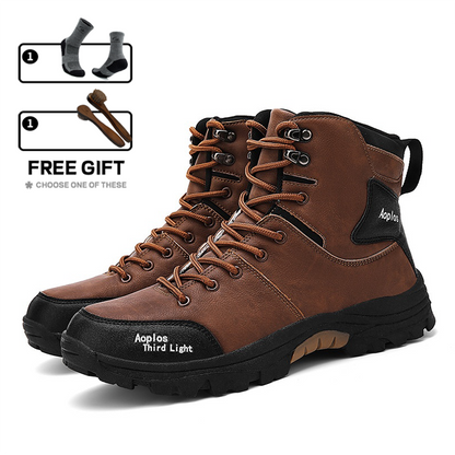 (⏰Limited Time 70% Off Event) Men's Waterproof Non-slip Anti-puncture Hiking Boots Ankle Support Wide Toe Arch Support Orthopedic Work Boots