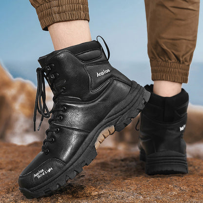 (⏰Limited Time 70% Off Event) Men's Waterproof Non-slip Anti-puncture Hiking Boots Ankle Support Wide Toe Arch Support Orthopedic Work Boots
