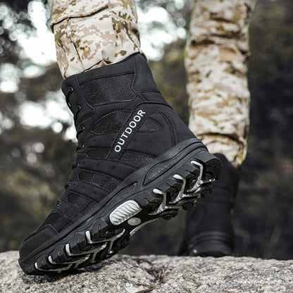 (⏰Limited Time Discount 49% off) Men's Lightweight  Breathable Durable Anti-slip Hiking Boots Combat Army Boots Work Boots